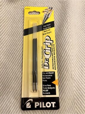 Pilot Dr. Grip Retractable Ball Point Pen Refill 2 Pk Black Ink New